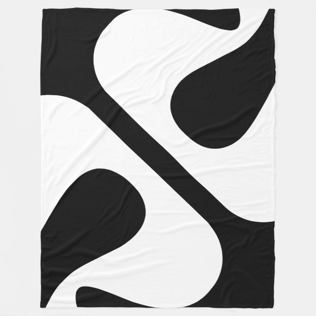 Bold twickling Modern Black and White Fleecefilt (Framsidan)