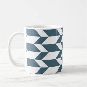 Bold Two Tone Arrow Chevron Rand Blue White Kaffemugg