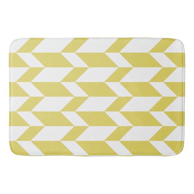 Bold Two Tone Arrow Chevron Rand Gult White Badrumsmatta (Framsidan)