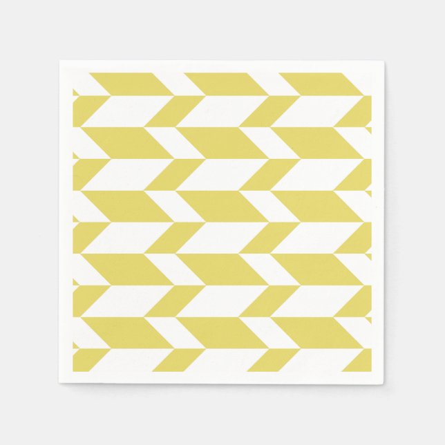 Bold Two Tone Arrow Chevron Rand Gult White Pappersservett (Framsidan)