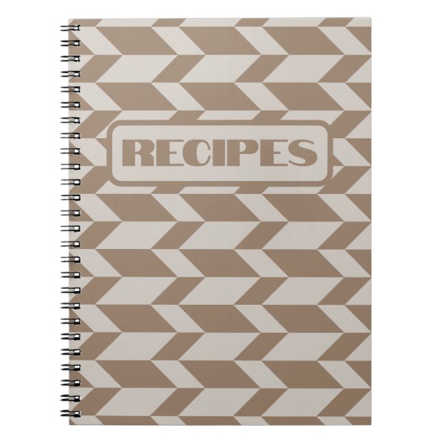 Bold Two Tone Arrow Chevron Rand Neutralt  Anteckningsbok (Framsidan)