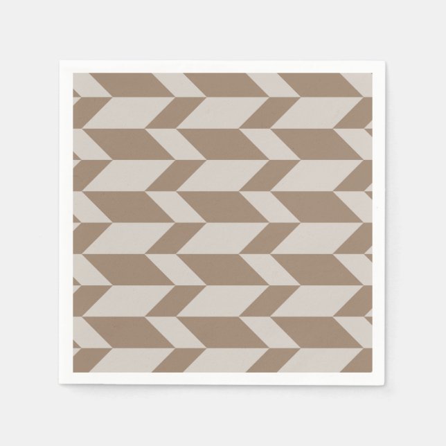 Bold Two Tone Arrow Chevron Rand Neutralt  Pappersservett (Framsidan)