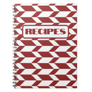 Bold Two Tone Arrow Chevron Rand Red White Anteckningsbok