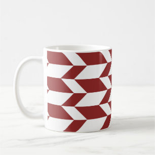 Bold Two Tone Arrow Chevron Rand Red White Kaffemugg