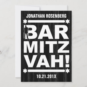 Bold Type Pub Mitzvah-inbjudan i Black Inbjudningar