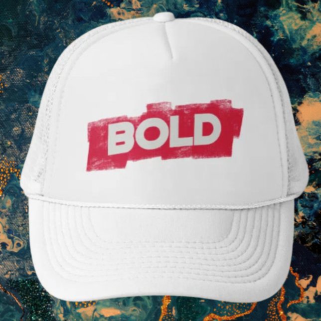 BOLD Typografi Trucker Hatt – Röd & Vit Keps (Skapare uppladdad)