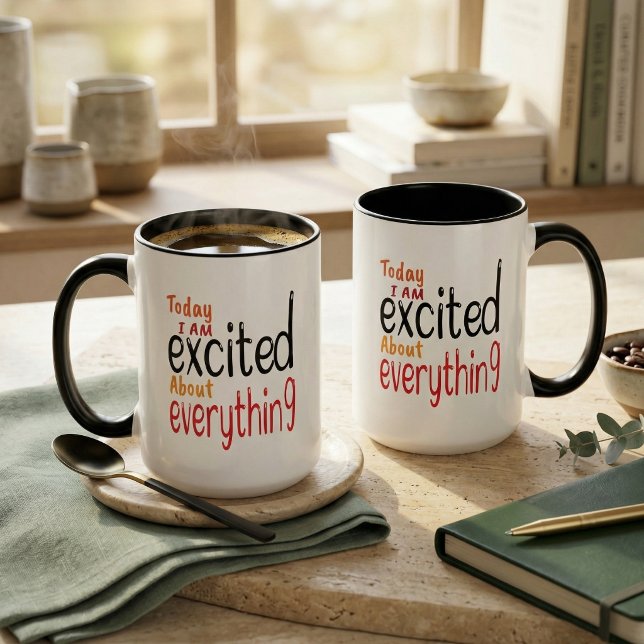 Bold Typographic Motivational Daily Affirmation En Mugg (Bold Typographic Motivational Daily Affirmation Enthusiastic Morning Mugs
)