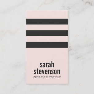 Bold Typography Black and Rosa Stripe Beauty Visitkort