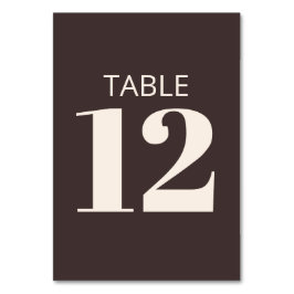 Bold Typography Brown Modern Bat Mitzvah Custom Bordsnummer