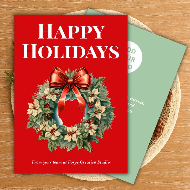 Bold Typography Business Christmas Card Julkort (Skapare uppladdad)