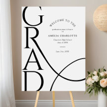 Bold Typography Modern Graduation Party Welcome