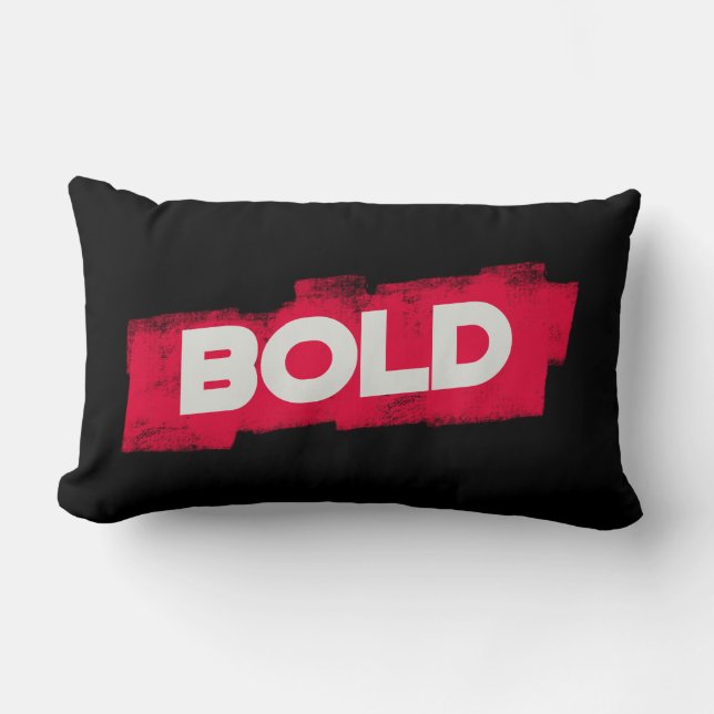 BOLD Typography Throw Pillow – Red and White Lumbarkudde (Framsida)