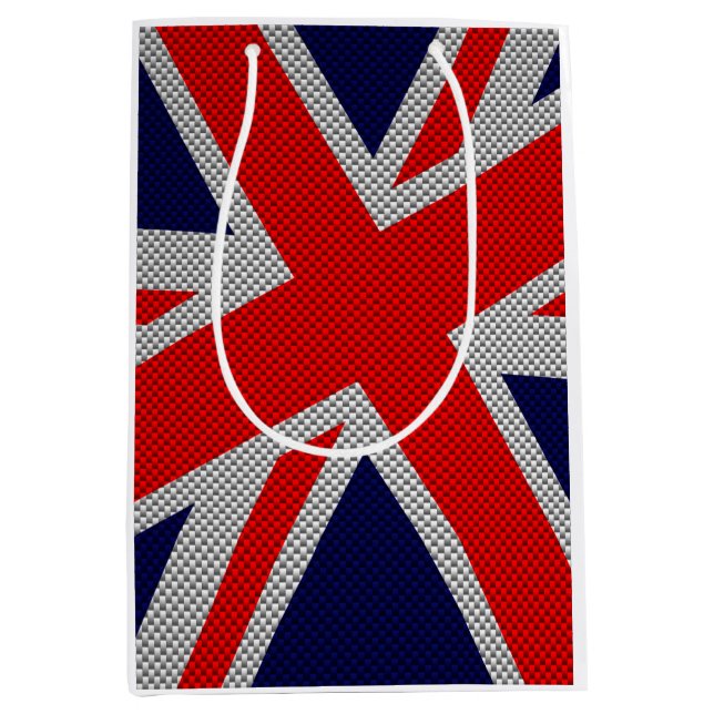 Bold Union Jack on Carbon Fiber Stil Skriv ut (Framsidan)