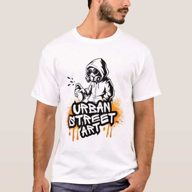  Bold Urban Street Art Graffiti Style Tee (Framsida)