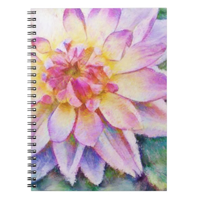 Bold Vatten Lily Dahlia Skriv ut anteckningsbok (Framsidan)