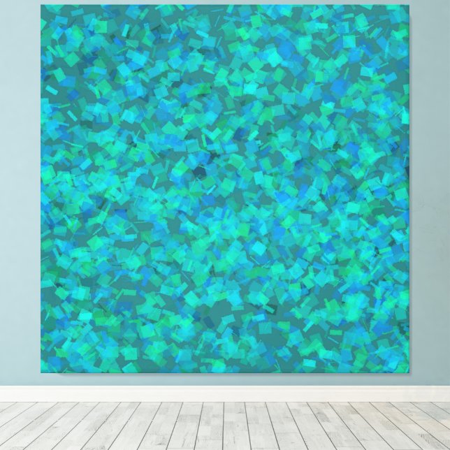 Bold veridian grönt aqua färg canvastryck (Insitu (trägolv))