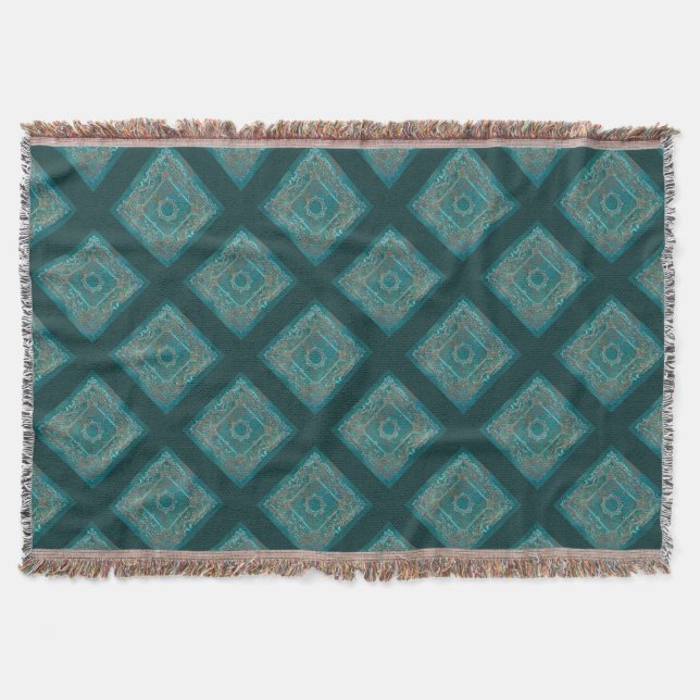 Bold veridian grönt aqua färg filt (Framsidan)