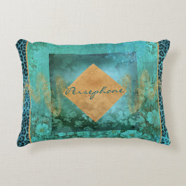 Bold veridian grönt aqua färg prydnadskudde