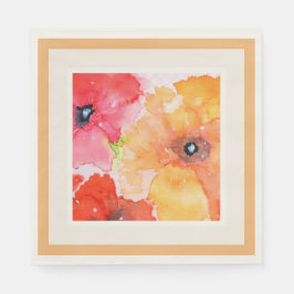 Bold Watercolor Blooms Party Napkins Luncheon Stor Pappersservett
