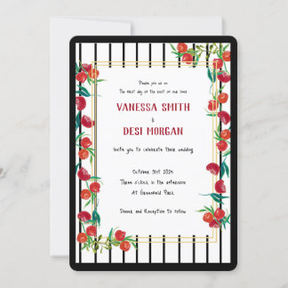 Bold Watercolor Pomegranate Wedding-inbjudningar Inbjudningar