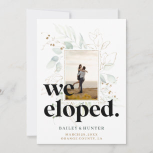 Bold we Eloped Botanical Notification efter Bröllo Spara Datumet