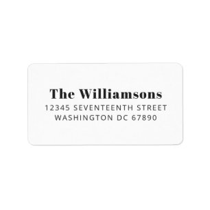 Bold White Modern Typography Anpassningsbar Retura Adressetikett