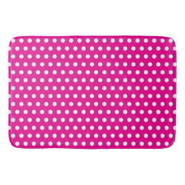 Bold White Polka Dots on Hot Pink Badrumsmatta