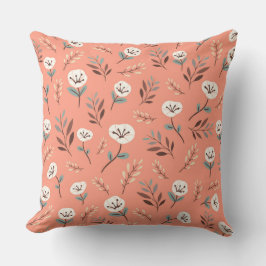 Bold White Poppies on Red Kudde