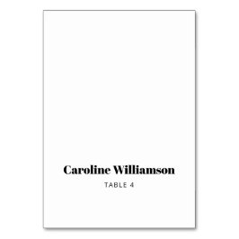 Bold White Typography Anpassningsbar Bord Place Ca Bordsnummer