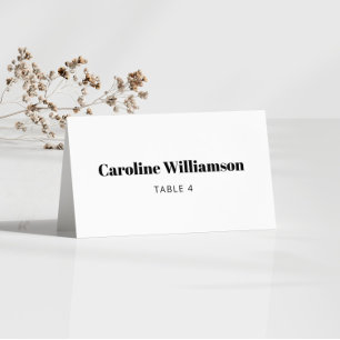 Bold White Typography Anpassningsbar Bord Place Ca Bordsnummer