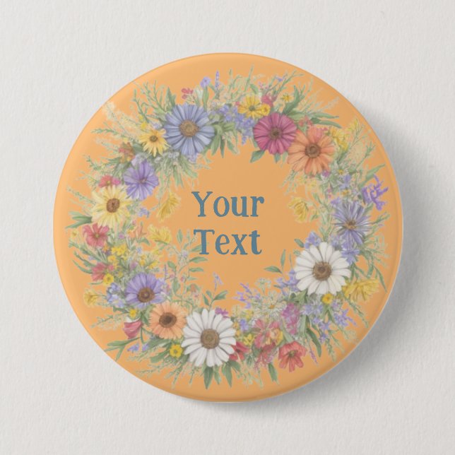 Bold Wildblomme Wandele Lapel Påstående Biet Knapp (Framsida)