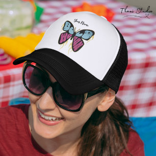 Bold Woman Personlig Namn Rustic Butterfly Keps