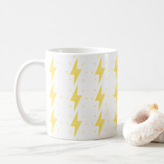Bold Yellow Lightning Bolt Pattern Kaffemugg