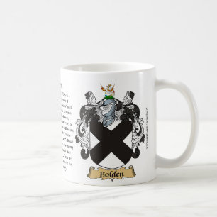 Bolden, ursprung, det menande och vapenskölden kaffemugg