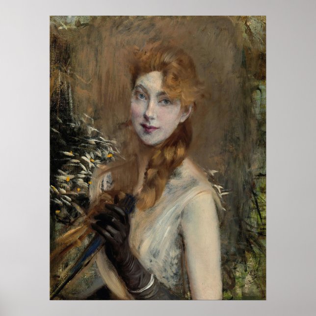 Boldini - Blonde Braid 1885 Poster (Framsidan)