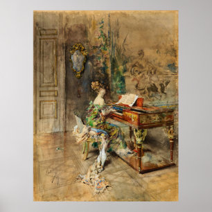Boldini - Dam Pianist Poster