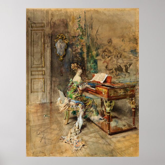 Boldini - Dam Pianist Poster (Framsidan)