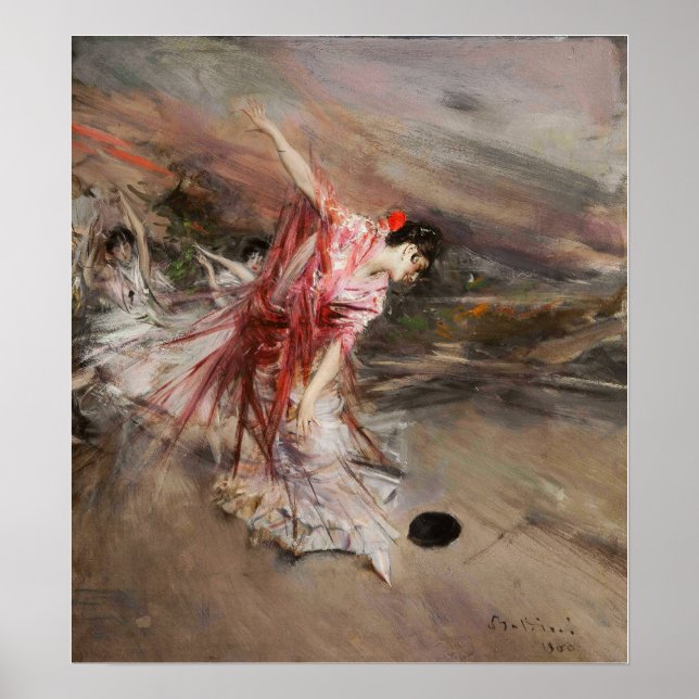 Boldini - Den spanska dansaren 1900 Poster (Framsidan)