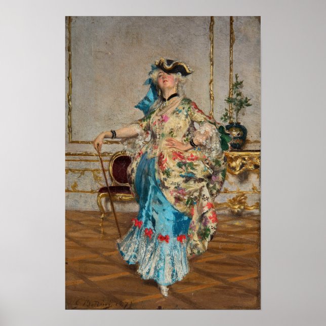 Boldini - En elegant dam Poster (Framsidan)