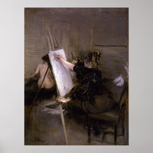 Boldini - konstnären Ruth Sterling i hennes ateljé Poster (Framsidan)