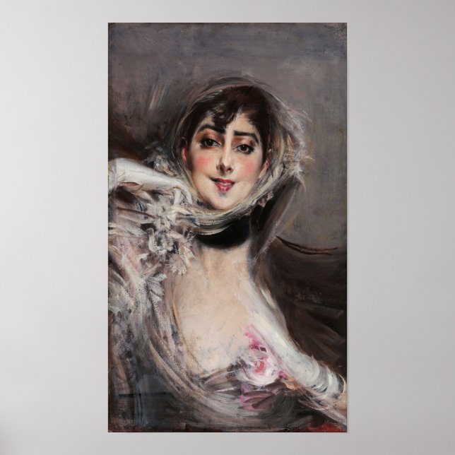 Boldini - Kvinna i handskar Poster (Framsidan)