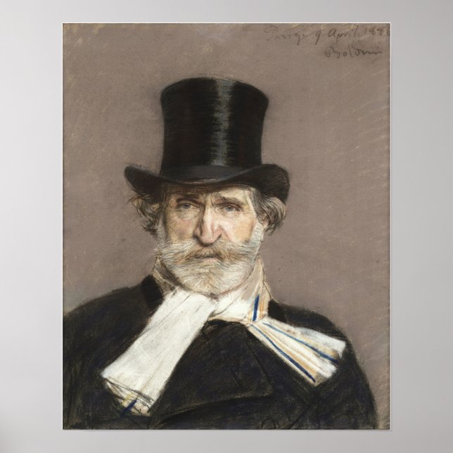 Boldini - Porträtt av Giuseppe Verdi Poster (Framsidan)