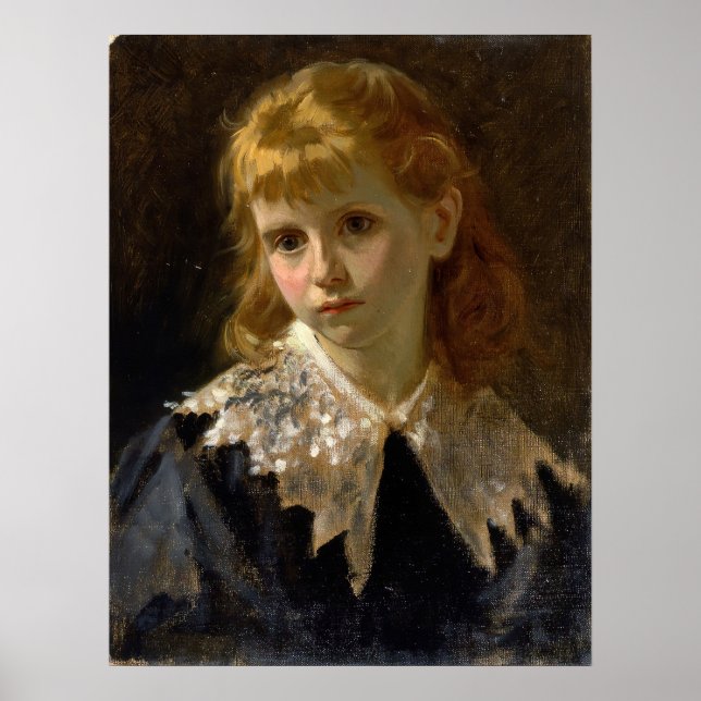 Boldini - Porträtt av liten flicka 1860 Poster (Framsidan)