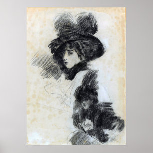 Boldini - Teckning Poster