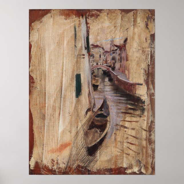 Boldini - Utsikt i en venetiansk kanal Poster (Framsidan)