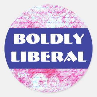 BOLDLY LIBERAL-klistermärke Runt Klistermärke