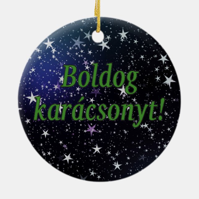 Boldog karácsonyt! God jul i ungersk gf Julgransprydnad Keramik (Baksidan)