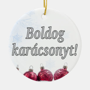 Boldog karácsonyt! God jul i ungersk wf Julgransprydnad Keramik