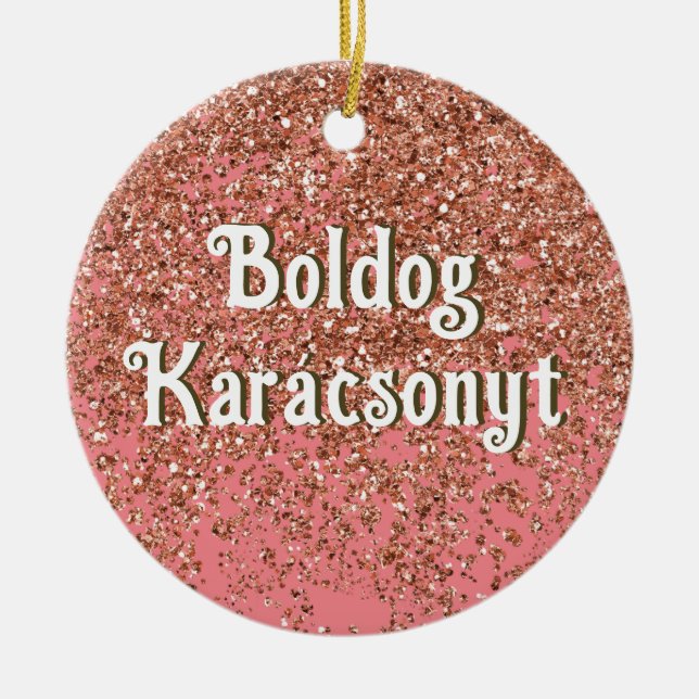 Boldog Karácsonyt | God jul på ungerska S Julgransprydnad Keramik (Framsidan)