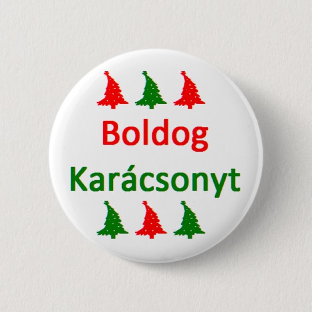 boldog karacsonyt träd-knapp knapp (Framsida)